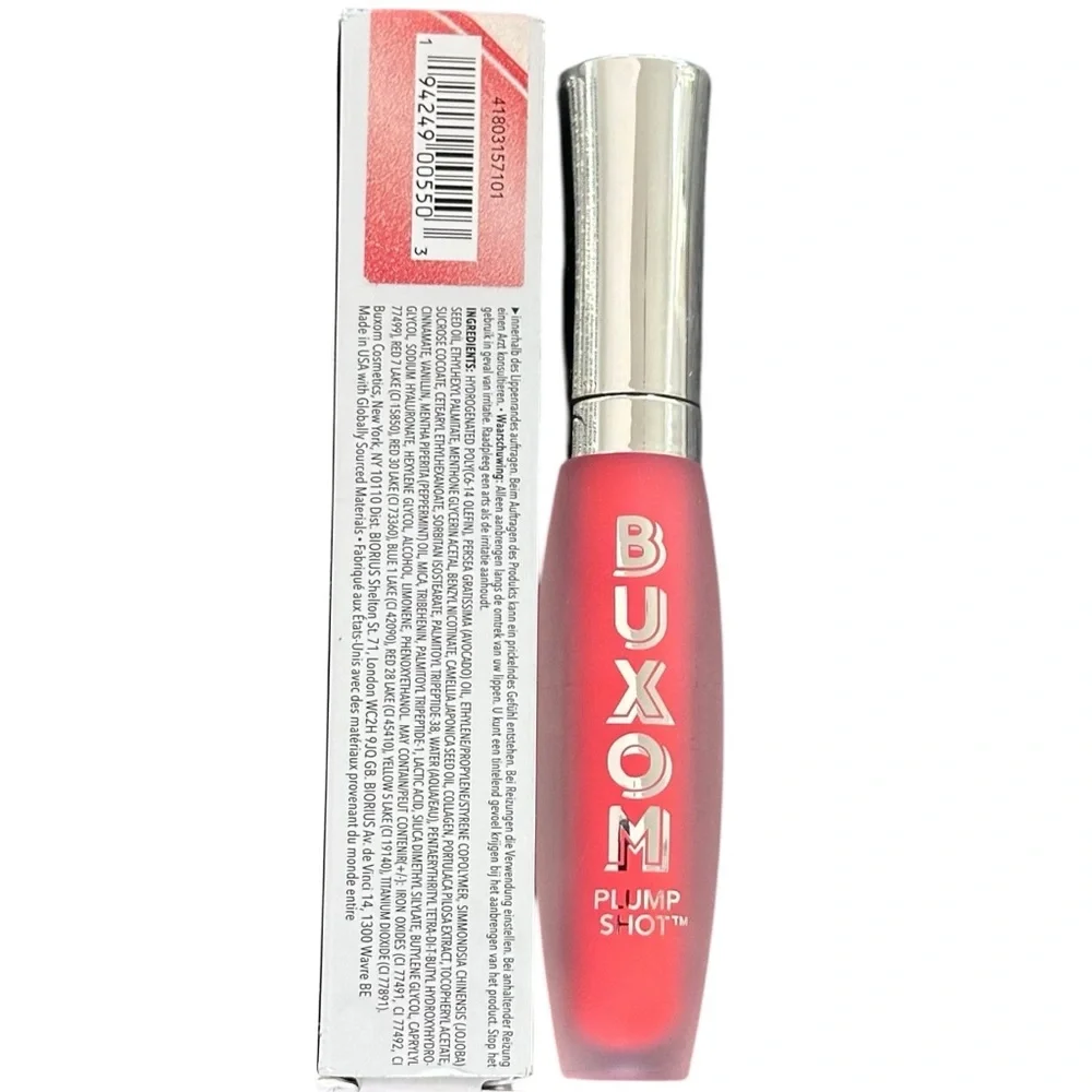 Buxom NIB Plump Shot Sheer Tint Collagen Infused Lip Serum Koral Kiss